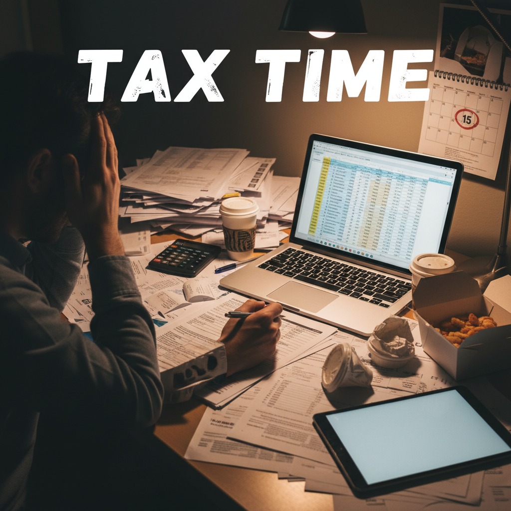 Tax preparer reviewing tax documents to ensure accurate income tax filing